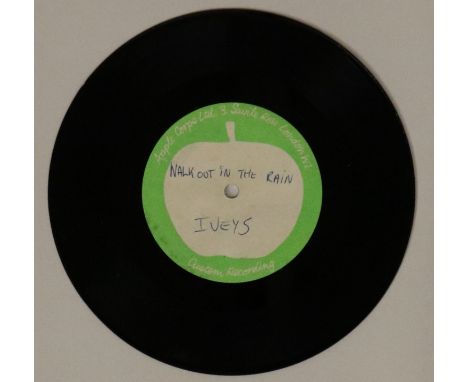 IVEYS - WALK OUT IN THE RAIN - APPLE 7" ACETATE - Unlikely to see again single sided 7" Apple 'Custom Recording' acetate from