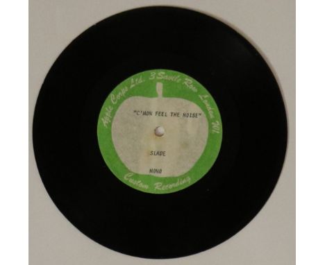 SLADE - 'C'MON FEEL THE NOISE/HOLD TIGHT' (APPLE 7" ACETATE) - Another astoundingly hard to find Apple 'Custom Recording' wit