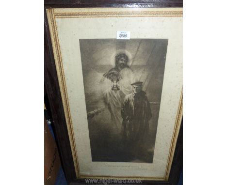 A WWI naval print by G.M. Langley titled 'In the Anxious Hours of Waiting'.