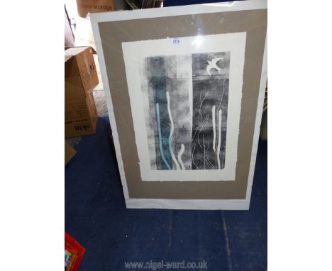A framed abstract Print initialed lower right RC, dated 05/12/08, 23 1/4" x 33".