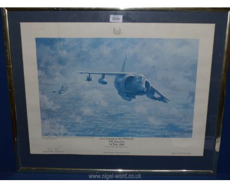 A Limited Edition signed Print, taken from an oil painting by Geoffrey E. Lea, titled 'Last Lunch on the Falklands' 12th June