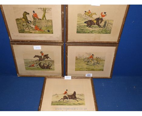 Five Hunting engravings.