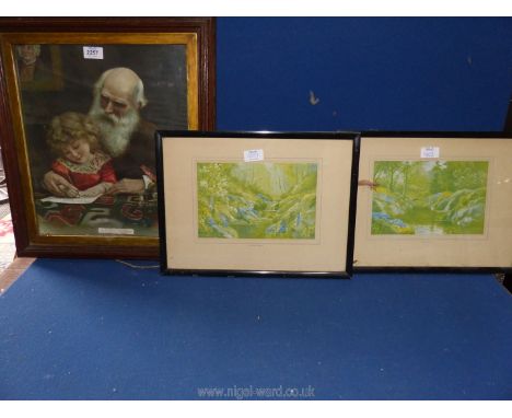 A pair of framed prints titled 'The Rock Garden' and 'Early Summer', along with a framed Pears style print titled 'Only a Swe