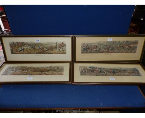 Four hunting prints by H. Alken to include; 'Breaking Cover', 'Full Cry', etc.