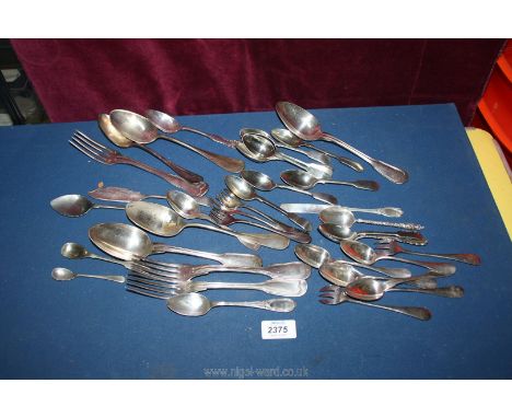 A quantity of flatware including Christoffe forks, spoons, Nevada silver teaspoons, Madras silver spoons etc.