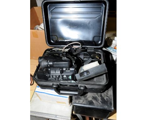 Shinon compact video recorder in carry case, Bolex 102 instaprojection, movie light etc.