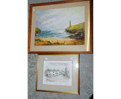 Small gilt framed limited edition print entitled 'Spring Sunshine Malham' signed in pencil with indistinct signature 120/500 