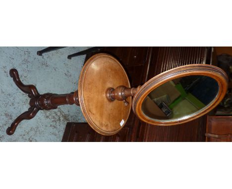 Victorian mahogany shaving stand with adjustable mirror top 