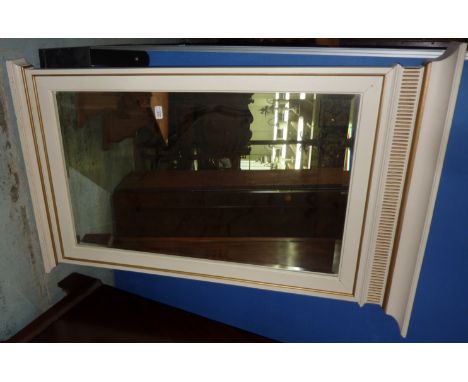 Large gilt and cream framed bevel edged wall mirror 