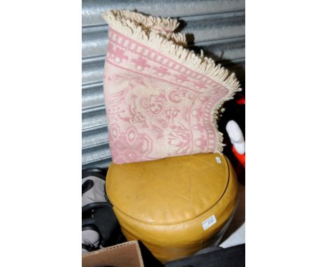 Retro Pouffe and small woven rug