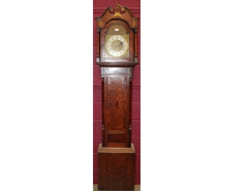 Late 17th / early 18th century longcase clock, thirty hour bird cage movement with outside countwheel and anchor escapement, 