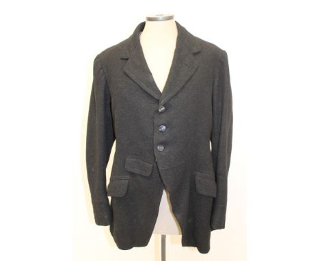 Vintage black hunting coat with Essex & Suffolk Hunt black buttons - five large and four small, together with three large and