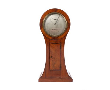 Rare and unusual Regency period miniature weight-driven table-top regulator with six-pillar chain-wind movement, deadbeat esc