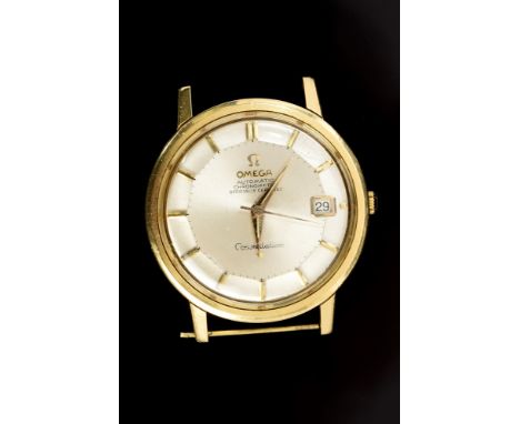1960s gentlemen's gold Omega Automatic Chronometer Constellation wristwatch, the circular dial with bevelled facets, baton ma