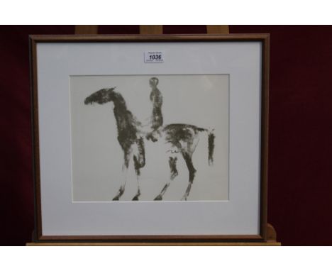*Dame Elisabeth Frink (1930 - 1993), lithograph - Small Horse and Rider, 1970, in glazed frame, 25cm x 31cm.Provenance:  Stan