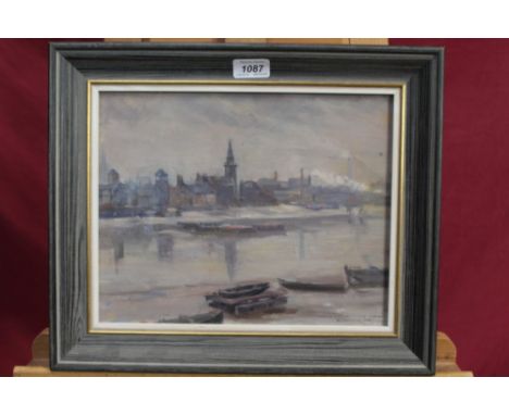 William Hartley Waddington (1883 - 1961), oil on panel - river landscape, signed and dated 1907, 28cm x 32cm