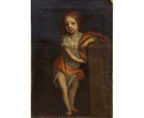 18th century Italian School oil on canvas - full-length portrait of a child, unframed, 100cm x 67cm