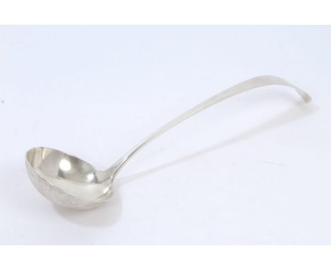 Early 19th century Scottish provincial silver soup ladle with pointed handle (Greenock circa 1830), John Heron.  All at appro