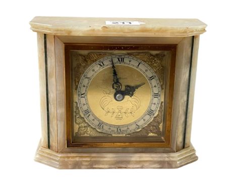 Onyx Art Deco style Elliott mantel clock, 13cm.