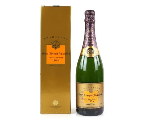 One bottle of Veuve Clicquot Ponsardin Vintage Reserve Champagne, 1996 vintage, boxed