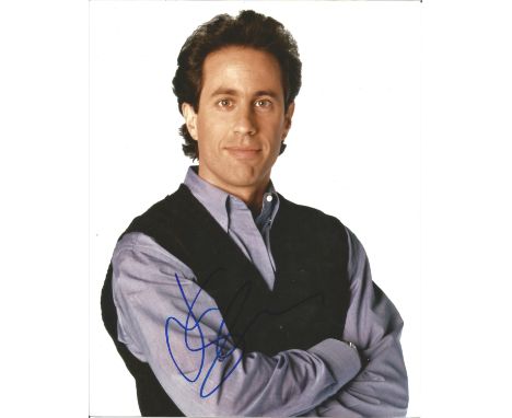 Jerry Seinfeld signed 10 x 8 colour Seinfeld Photoshoot Portrait Photo, from in person collection autographed at Bee Movie Lo