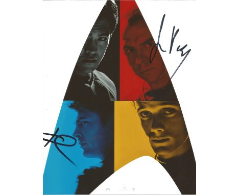Star Trek signed 10 x 8 colour Cast Portrait Photo Signed By Karl Urban And Simon Pegg, from in person collection autographed