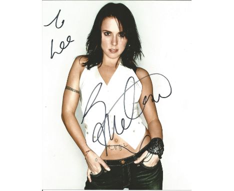 Mel C signed 10 x 8 colour Photoshoot Portrait Photo, from in person collection autographed at ITV Studios London 2012 dedica