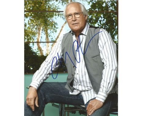 Chevy Chase signed 10 x 8 colour Photoshoot Portrait Photo, from in person collection autographed at New York 2014. Good Cond