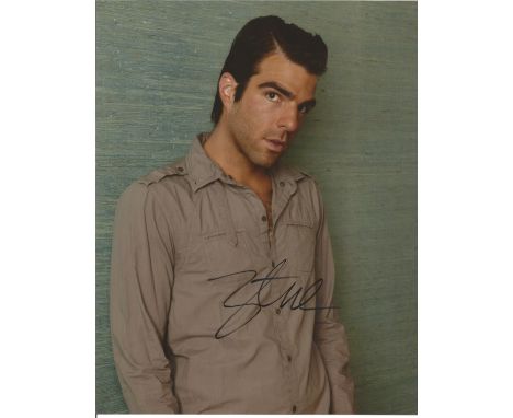 Zachary Quinto signed 10 x 8 colour Photoshoot Portrait Photo, from in person collection autographed at London Premiere 2013.