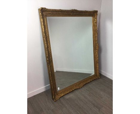 GILT FRAMED OVER MANTEL MIRROR,124cm x 147cm