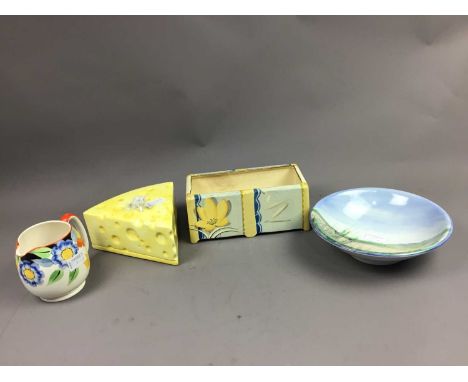 GRAY'S POTTERY FLOWER TROUGH,along with a small Gray's pottery jug designed by Susie Cooper, a modern ceramic cheese dish, tw
