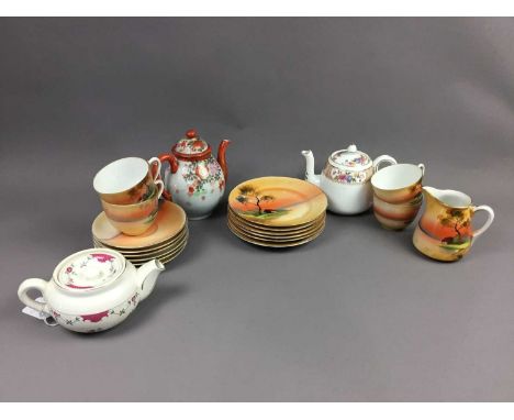 NORITAKE TEA SERVICE,along with a Japanese egg shell tea pot and another tea pot
