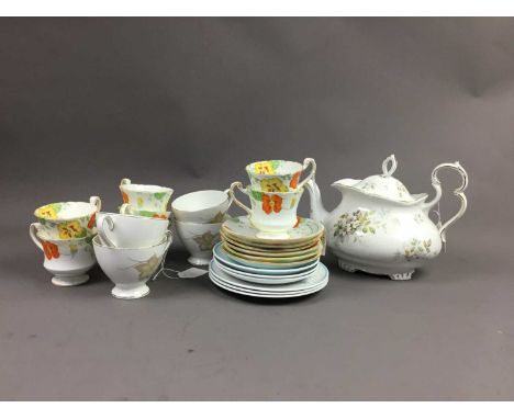 PARAGON PART TEA SERVICE,in the 'Royal Narsturtium' pattern, along with other teaware, including Standard China