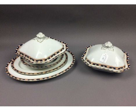 PAIR OF WOOD &amp; SON TUREENS AND COVERSalong with serving dishes, also a Royal Albert part tea service