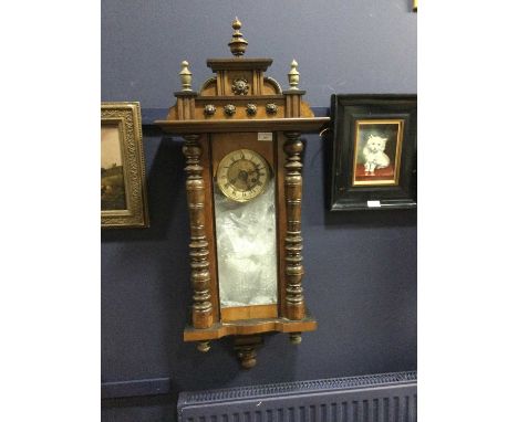 LATE 19TH/EARLY 20TH CENTURY VIENNA WALL CLOCK,101cm high