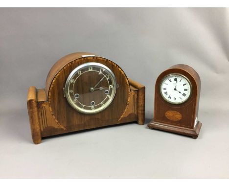 ART DECO WALNUT MANTEL CLOCK,24.5cm high