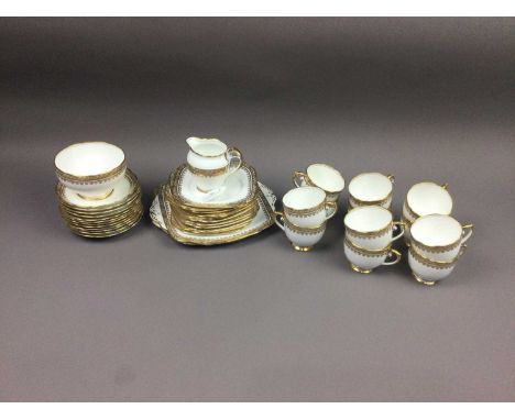 ROSLYN CHINA TEA SERVICE,decorated in gilt with Neoclassical motifs