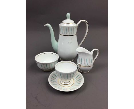 QUEEN ANNE CAPRICE PATTERN COFFEE SERVICE,along with a Royal Albert Hawthorne pattern tea service, a James Kent Gainsborough 