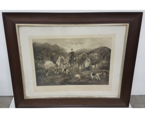 Antique Lithograph “Reynard’s Victim”, in an oak frame