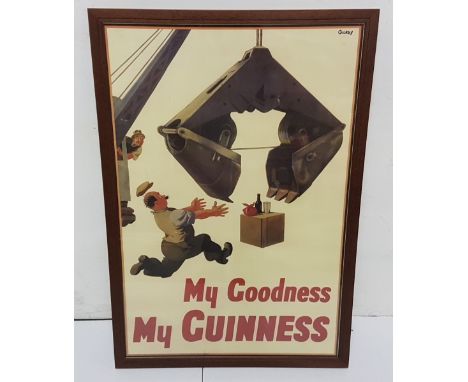 “My Goodness My Guinness” advertising poster in an oak frame (reproduction), 76 x 45cm