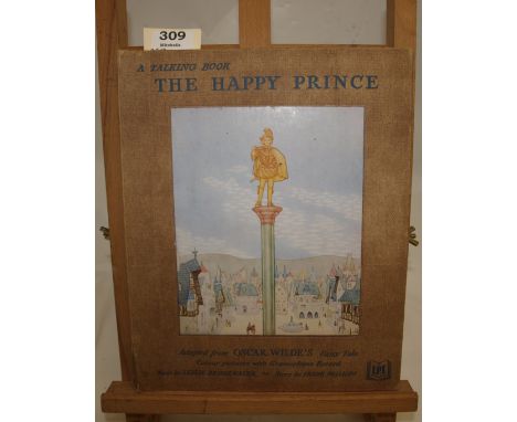 Book:  OSCAR WILDE, The Happy Prince, 1948, colour plates with original record relating the tale, folio