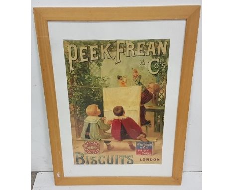 Peak Frean & Co., Biscuits Advertising Poster, in a later pine frame, 66cm h