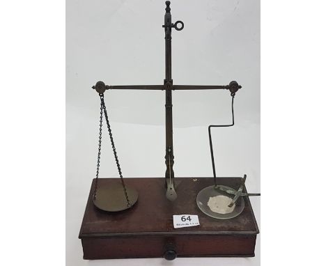 Antique mahogany and brass Chemists’ scales