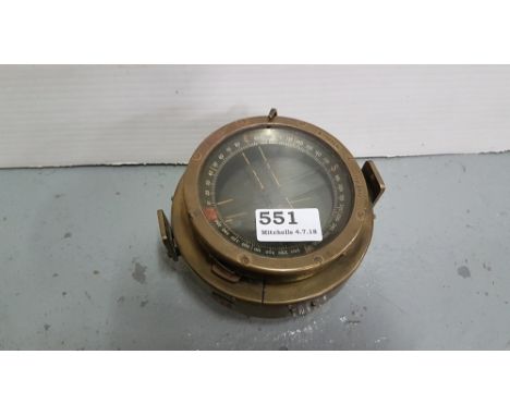 Brass framed boat compass, type P11, 4.5” dia, also stamped BA/1672