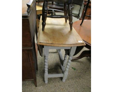 OAK FRAMED PAINTED BASE DROP LEAF GATE LEG TABLE 