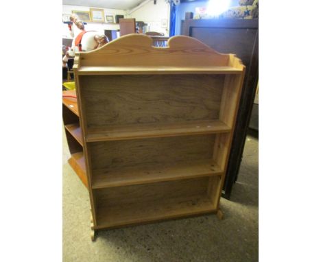 WAXED PINE FOUR FIXED SHELF BOOKCASE 