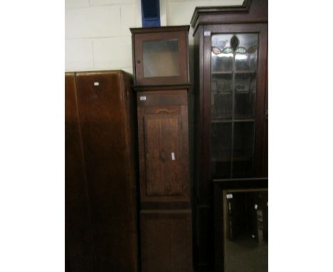 OAK AND MAHOGANY INLAID LONGCASE CLOCK (CASE ONLY) 