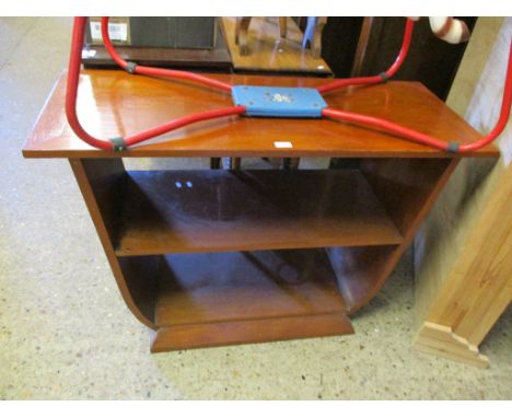 RETRO MAHOGANY OPEN SIDEBOARD WITH SINGLE FIXED SHELF 