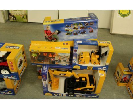 Bruder CAT construction toys, tractor and land rover