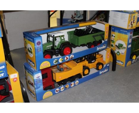 Bruder Tipper, loading shovel and Vario tractor